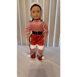 Our Generation 18” Gorgeous Battat Doll Brown Hair Blue Eyes Christmas DOLL!!!!